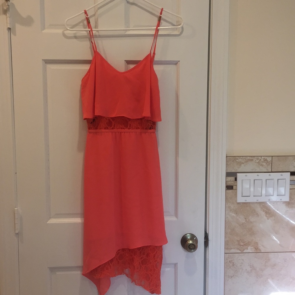 Bebe dress coral color. Size XS
